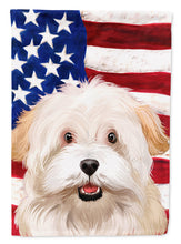 Load image into Gallery viewer, Alpine Spaniel American Flag Flag Canvas House Size CK6394CHF