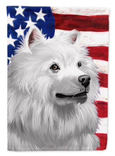 Load image into Gallery viewer, American Eskimo Dog American Flag Flag Canvas House Size CK6398CHF