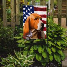 Load image into Gallery viewer, Artois Hound Dog American Flag Garden Flag - Outdoor Decorative Yard Flag CK6409GF
