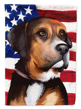 Load image into Gallery viewer, Austrian Black and Tan Hound American Flag Flag Canvas House Size CK6414CHF