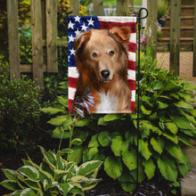 Load image into Gallery viewer, Basque Shepherd Dog American Flag Garden Flag - Outdoor Decorative Yard Flag CK6418GF