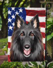 Load image into Gallery viewer, Belgian Groenendael American Flag Garden Flag - Outdoor Decorative Yard Flag CK6426GF