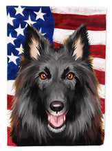 Load image into Gallery viewer, Belgian Groenendael American Flag Garden Flag - Outdoor Decorative Yard Flag CK6426GF