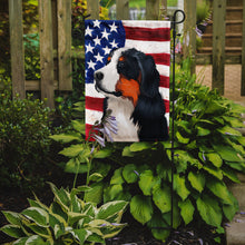 Load image into Gallery viewer, Bernese Mountain Dog American Flag Garden Flag - Outdoor Decorative Yard Flag CK6433GF