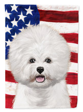Load image into Gallery viewer, Bichon Frise  American Flag Flag Canvas House Size CK6434CHF