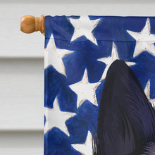 Load image into Gallery viewer, Black Norwegian Elkhound American Flag Flag Canvas House Size CK6437CHF