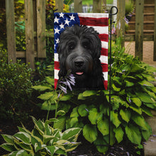 Load image into Gallery viewer, Black Russian Terrier American Flag Garden Flag - Outdoor Decorative Yard Flag CK6438GF