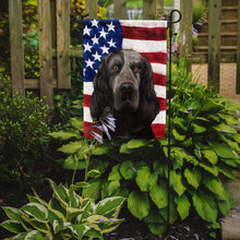 Load image into Gallery viewer, Blue Picardy Spaniel American Flag Garden Flag - Outdoor Decorative Yard Flag CK6443GF