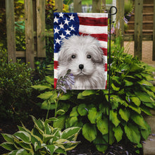 Load image into Gallery viewer, Bolognese Dog American Flag Garden Flag - Outdoor Decorative Yard Flag CK6446GF