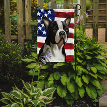 Load image into Gallery viewer, Boston Terrier Dog American Flag Garden Flag - Outdoor Decorative Yard Flag CK6451GF