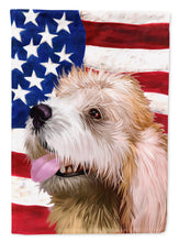Load image into Gallery viewer, Briquet Griffon Vendeen American Flag Garden Flag - Outdoor Decorative Yard Flag CK6462GF