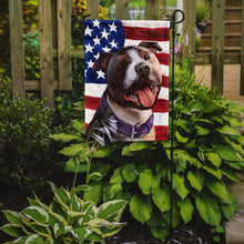 Load image into Gallery viewer, Bull Terrier Dog American Flag Garden Flag - Outdoor Decorative Yard Flag CK6467GF