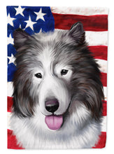 Load image into Gallery viewer, Canadian Eskimo Dog American Flag Garden Flag - Outdoor Decorative Yard Flag CK6473GF