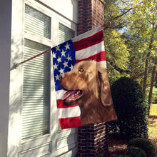 Load image into Gallery viewer, Chesapeake Bay Retriever American Flag Flag Canvas House Size CK6486CHF