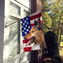 Load image into Gallery viewer, Collie Smooth Dog American Flag Flag Canvas House Size CK6493CHF
