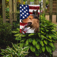 Load image into Gallery viewer, Collie Smooth Dog American Flag Garden Flag - Outdoor Decorative Yard Flag CK6493GF