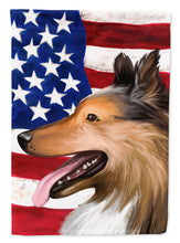 Load image into Gallery viewer, Collie Smooth Dog American Flag Garden Flag - Outdoor Decorative Yard Flag CK6493GF