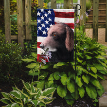 Load image into Gallery viewer, Curly-Coated Retriever American Flag Garden Flag - Outdoor Decorative Yard Flag CK6498GF