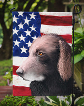 Load image into Gallery viewer, Curly-Coated Retriever American Flag Garden Flag - Outdoor Decorative Yard Flag CK6498GF