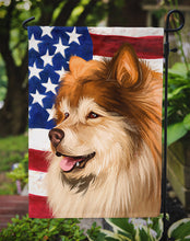 Load image into Gallery viewer, Finnish Lapphund Dog American Flag Garden Flag - Outdoor Decorative Yard Flag CK6524GF