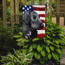 Load image into Gallery viewer, Flat-Coated Retriever American Flag Garden Flag - Outdoor Decorative Yard Flag CK6526GF