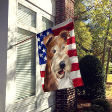 Load image into Gallery viewer, Fox Terrier Wire Dog American Flag Flag Canvas House Size CK6527CHF