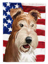 Load image into Gallery viewer, Fox Terrier Wire Dog American Flag Garden Flag - Outdoor Decorative Yard Flag CK6527GF