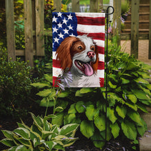 Load image into Gallery viewer, French Brittany Dog American Flag Garden Flag - Outdoor Decorative Yard Flag CK6529GF