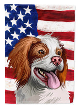 Load image into Gallery viewer, French Brittany Dog American Flag Garden Flag - Outdoor Decorative Yard Flag CK6529GF