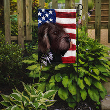 Load image into Gallery viewer, German Roughhaired Pointer American Flag Garden Flag - Outdoor Decorative Yard Flag CK6535GF