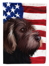 Load image into Gallery viewer, German Roughhaired Pointer American Flag Garden Flag - Outdoor Decorative Yard Flag CK6535GF