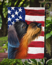 Load image into Gallery viewer, German Wirehaired Pointer American Flag Garden Flag - Outdoor Decorative Yard Flag CK6539GF