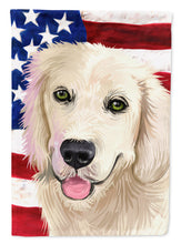 Load image into Gallery viewer, Golden Retriever Dog American Flag Flag Canvas House Size CK6542CHF