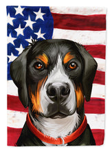 Load image into Gallery viewer, Greater Swiss Mountain Dog American Flag Garden Flag - Outdoor Decorative Yard Flag CK6548GF