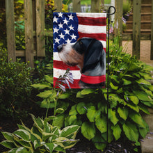 Load image into Gallery viewer, Griffon Bleu de Gascogne American Flag Garden Flag - Outdoor Decorative Yard Flag CK6551GF