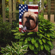 Load image into Gallery viewer, Griffon Bruxellois Dog American Flag Garden Flag - Outdoor Decorative Yard Flag CK6552GF