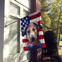 Load image into Gallery viewer, Huntaway Dog American Flag Flag Canvas House Size CK6562CHF