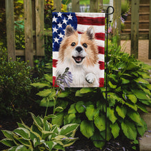 Load image into Gallery viewer, Icelandic Sheepdog Dog American Flag Garden Flag - Outdoor Decorative Yard Flag CK6566GF