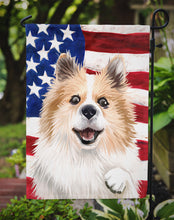 Load image into Gallery viewer, Icelandic Sheepdog Dog American Flag Garden Flag - Outdoor Decorative Yard Flag CK6566GF