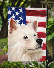 Load image into Gallery viewer, Indian Spitz Dog American Flag Garden Flag - Outdoor Decorative Yard Flag CK6568GF