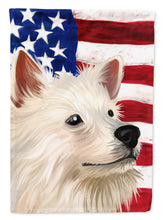Load image into Gallery viewer, Indian Spitz Dog American Flag Garden Flag - Outdoor Decorative Yard Flag CK6568GF