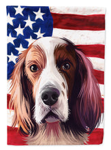 Load image into Gallery viewer, Irish Red and White Setter American Flag Flag Canvas House Size CK6569CHF