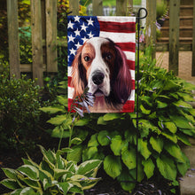 Load image into Gallery viewer, Irish Red and White Setter American Flag Garden Flag - Outdoor Decorative Yard Flag CK6569GF