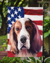 Load image into Gallery viewer, Irish Red and White Setter American Flag Garden Flag - Outdoor Decorative Yard Flag CK6569GF