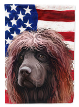 Load image into Gallery viewer, Irish Water Spaniel American Flag Garden Flag - Outdoor Decorative Yard Flag CK6572GF