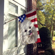 Load image into Gallery viewer, Japanese Spitz American Flag Flag Canvas House Size CK6581CHF