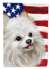 Load image into Gallery viewer, Japanese Spitz American Flag Flag Canvas House Size CK6581CHF