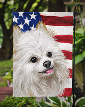 Load image into Gallery viewer, Japanese Spitz American Flag Garden Flag - Outdoor Decorative Yard Flag CK6581GF