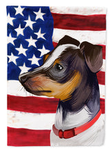 Load image into Gallery viewer, Japanese Terrier American Flag Garden Flag - Outdoor Decorative Yard Flag CK6582GF