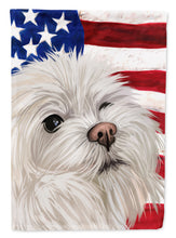 Load image into Gallery viewer, Maltese American Flag Flag Canvas House Size CK6612CHF